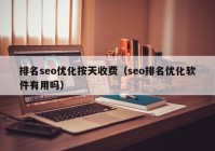 排名seo优化按天收费（seo排名优化软件有用吗）